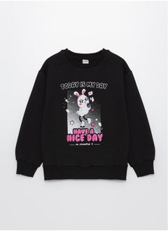 اشتري Crew Neck Printed Long Sleeve Girl Sweatshirt في مصر