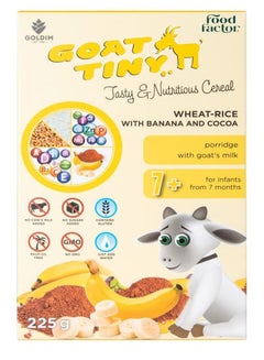 Buy Food Factor goattiny wheat rice with cocoa and banana baby cereals porridges with goat milk tasty nutritious cereal for infant from 7 months with vitamin and minerals 225 gm in UAE
