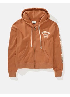 Buy AE Puffy Graphic Zip-Up Hoodie in UAE