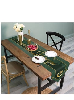 اشتري Eid Mubarak Table Runner with Tassels, Ramadan Mosque Tablecloth, Muslim Islamic Iftar Party Table Decor for Home Ramadan Decorations في السعودية