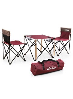 Buy 3pcs Outdoor Camping Portable Folding Table and Chairs in UAE