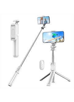 Buy Selfie Stick Tripod, Extendable 4 in 1 Selfie Stick with Detachable Wireless Remote Compatible with iPhone 13/13 Pro/12/11/11 Pro/XS Max/XS/XR/X/8/7, Samsung and Smartphone(White) in UAE