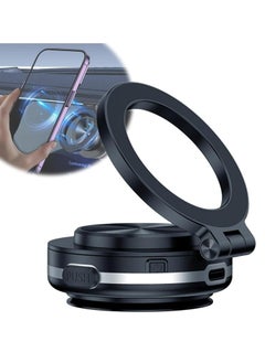 Buy Vacuum Magnetic Car Phone Mount, Car Suction Cup Phone Holder,360° Rotating Magnetic Phone Holder, Strong Magnetic Grip for Car Kitchen Mirro Gym Bath Shower Compatible with iPhone Android in Saudi Arabia