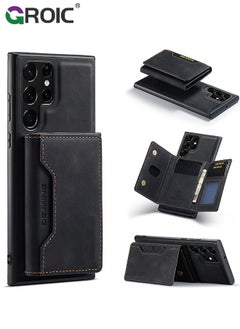 Buy Samsung Galaxy S24 Ultra Case,2 in 1 Clutch Wallet Phone Cover, Vintage Slim Leather Case Magnetic Detachable Tri-Fold Wallet Shell, S24 Ultra 6.8" Leather Case with Card Holder Pocket Slim Case in Saudi Arabia