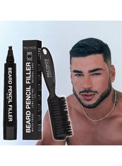 Buy Beard Filler Pen for Men - Water and Sweat Resistant, Long Lasting - Beard Filler Pen with Small Brush Creates a Natural-Looking Beard, Mustache and Eyebrows in Egypt
