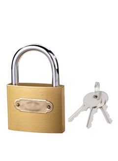 اشتري ECVV 1 Pack Padlock Waterproof Solid Brass Lock 75MM - Padlock with Keys for Sheds | Storage Unit | School | Gym Locker  | Toolbox | Hasp Storage | - GOLD | Fence في الامارات