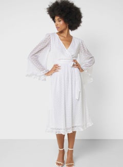 Buy Textured Wrap Dress in Saudi Arabia