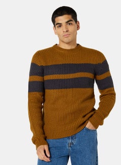 Buy Stripe Knit Long Sleeve Sweater in UAE