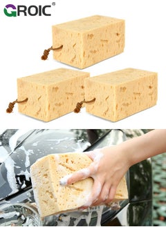 Buy 3-PCs Car Wash Sponges Large Cleaning Honeycomb Sponges, Car Cleaning Supplies High Foam Cleaning Washing Sponge Pad for Car Cleaning Scrubber Non-Scratch 16.5*10*9 CM in UAE