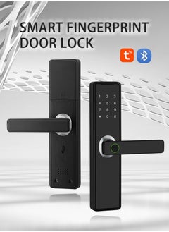 Buy Intelligent Door Lock, Tuya Smart Lock Fingerprint Door Lock Keypad Door Lock Access Card Door Lock with Handle Fingerprint Electronic Deadbolt Door Lock WiFi Smart Door Lock in Saudi Arabia