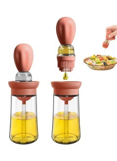 اشتري Glass Oil Dispenser Bottle with Silicone Brush Dropper Measuring Oil Dispenser Bottle for Kitchen Cooking Baking BBQ Grill Basting Pastry Brush في السعودية