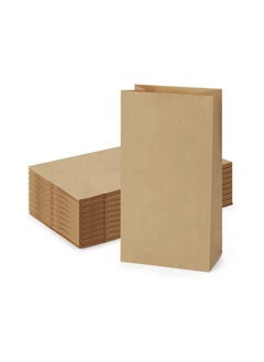 Buy 50 pcs Durable Brown Paper Bags With a Square Bottom in Saudi Arabia