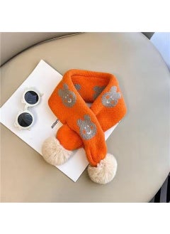 اشتري Winter Kids Knit Scarf Cartoon Plush BearRabbit orange Rabbit orange في السعودية