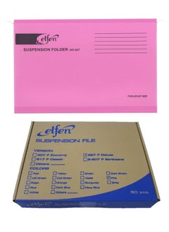 Buy 50-Piece Foolscap Size Hanging File Pink Colour in UAE