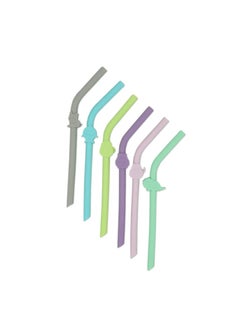 Buy Melii Silicone Animal Straws - Set of 6 with Cleaning Brush in Saudi Arabia