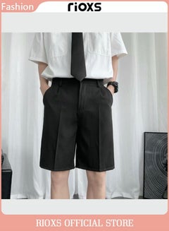 Buy Men's Classic Regular Fit Dress Shorts Loose Business Shorts Cargo Short Pants With Pockets in UAE