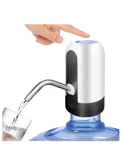 Buy 5 Gallon Water Bottle Pump, USB Charging Portable Electric Water Pump for 2-5 Gallon Jugs USB Charging Portable Water Dispenser for Office, Home, Camping, Kitchen and etc. White in UAE