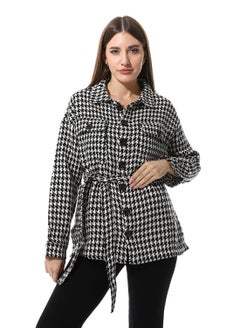 Buy Houndstooth Long Sleeves Jacket in Egypt