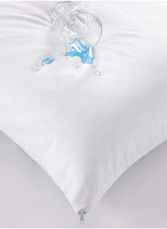 Buy Premium Waterproof Pillow Protector - Zipper Pillow Case Protector, Soft and Comfortable Bed Bug Proof Encasement Covers, Allergy Safe Protects From Dirt & Crumbs, Quiet Non-Noisy 100% Liquid Protection, 90x50 cm White - 1 Pillow Cover in Saudi Arabia