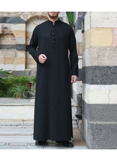 Buy Men's Saudi Arabic Thobe Jubba Dishdasha Long Sleeve Robe, Abaya Dress, Ramadan Dress Middle East Clothing in Saudi Arabia