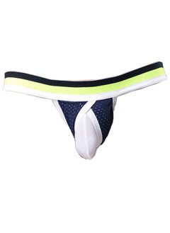 Buy Breathable Straps Brief Dark Blue/Yellow/White M in Saudi Arabia