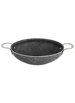 Buy Granite Newflon Casserole Pot with Handle Lid 30 cm Grey in Saudi Arabia