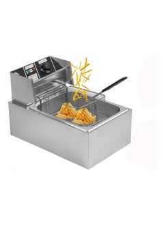 Buy Stainless Steel 6L 2500W Deep Oil Fryer with Basket Strainer Jumbo Size Adjustable Temperature & Timer, Perfect Chicken, Shrimp, French Fries, Chips & More, Removable Oil Container in Saudi Arabia