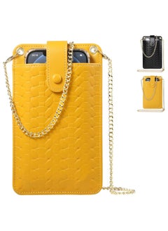 اشتري Cell Phone Purse, Small Crossbody Phone Bag, Lightweight Mini Shoulder Bag Cell Phone Wallet, Cell Phone Holster with Card Slot, Phone Pouch Suitable for Many Types of Mobile Phones (Yellow) في الامارات