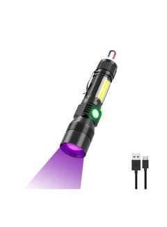 Buy UV Flashlight Black Light, 3 in 1 Super Bright Small Rechargeable Flashlights 3000 High Lumens, Waterproof Magnetic LED Flashlight, 7 Modes Pocket Flash Light in UAE