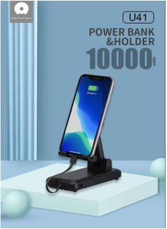 Buy 10000 mAh Built In Cables Foldable Mobile Stand Bracket Power Bank in Saudi Arabia