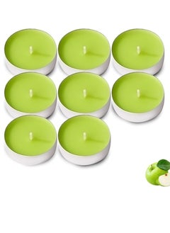 Buy Tea Light Candles 100% Pure, Chemical-Free, Smokeless Burning For Holiday And Home Decoration, 10-Pack (Green) in Egypt