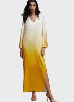 Buy V-Neck Color Block Dress in UAE