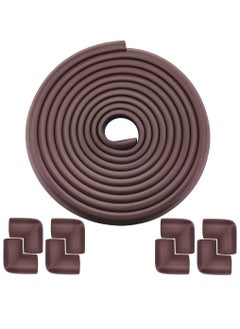 Buy Baby Table Edge Guards Strip 5 Meter with 8 Corner Protector Brown in UAE