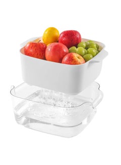 Buy SYOSI, Kitchen Colanders Bowl Set, Fruit Vegetable Washing Basket, 2 in 1 Fruit Strainers, Plastic Double Layered Drainage Basket for Pasta, Salads, BPA Free Storage Tray in UAE