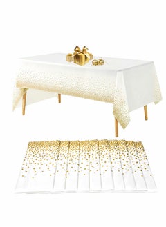 Buy Disposable Tablecloths Plastic Table Cover for Rectangular Tables Gold Dot Confetti Table Cloths for Parties, BBQ, Birthday, Fine Dining, Wedding, Baby Shower10 Pack 54" x 108" in UAE