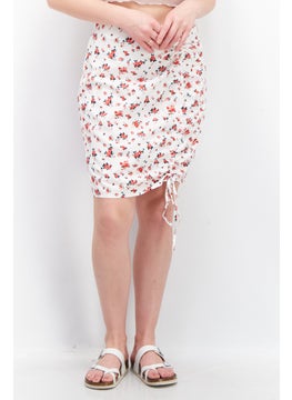 اشتري Women Floral Print Mini Skirt, White Combo في الامارات