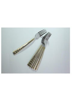 Buy Stainless Steel Forks Set of 6Pieces - Silver and gold small size in Egypt