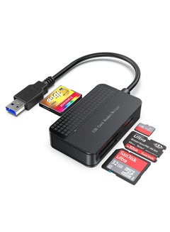 Buy SD Card Reader USB 3.0, FEMORO Memory Card Reader 4-in-1, SD Card Adapter External High Speed Read Compact Flash Card Readers TF Micro SD MS CF Card Reader USB to Multi for Computer PC Camera Laptop in UAE