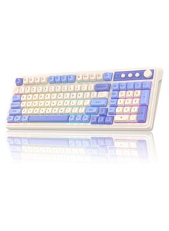 Buy S99 Keys Creamy Gaming Keyboard, Tri-Mode Bluetooth/2.4GHz/USB-C Retro Keyboard with NumberPad RGB Backlit, Media Knob Programmable Membrane Computer Keyboard in UAE