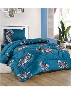 Buy 3-Piece kids Medium Filling Comforter set Reversible Bed Set Single Size 160x210 cm for Boys & Girls in Saudi Arabia