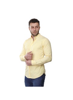 Buy Coup Strip Shirt For Men - Slim Fit - Yellow & White in Egypt