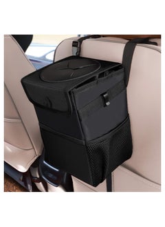 Buy Car Trash Can for Car Cute, Car Trash Bag Folding Suspension Storage Bag Car Seat Back Storage Bag Car Garbage Cans Leak Proof Vehicle Trash Can Black in UAE