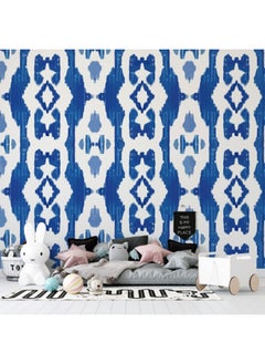 اشتري Navy Blue Coral Ikat Fabric Wallpaper Covers An Area ​​Up To 4.2Mx3M With Adhesive And Smoothing Tool في مصر