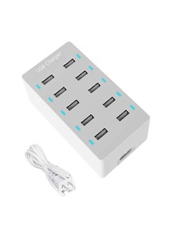 Buy 10 Port 50W USB Charging Station, USB Charger Hub with Rapid Charging Safety Auto Detect, Family Device Organizer, Smart USB Ports for iPhones, iPads, Samsung, Google, Tablet in Saudi Arabia
