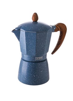 اشتري AlHoora 17x10xH20cm Blue Color  Classic 6 Cup Moka Pot Espresso Maker Percolator filter Coffee Maker Italian Espresso 6 Cups Coffee Maker with Box في الامارات