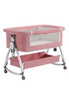 Buy Newborn Crib, Splicing Big Bed, Portable Foldable Baby Bed, Multifunctional Movable Cradle Bed in UAE