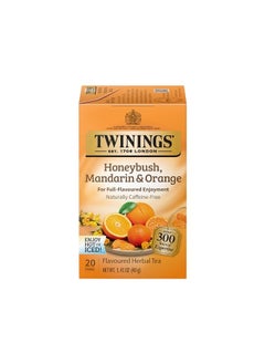 اشتري Twinings Honeybush, Mandarin & Orange Herbal Tea, 20 Count (Pack of 6), Individually Wrapped Tea Bags, Naturally Caffeine Free, Enjoy Hot or Iced في الامارات