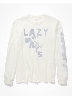 Buy AE Super Soft Snoopy Long-Sleeve Graphic T-Shirt in Saudi Arabia