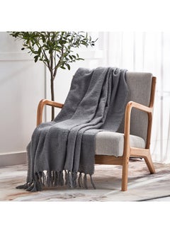 Buy Albania Woven Throw with Fringe 170 x 130 cm in Saudi Arabia