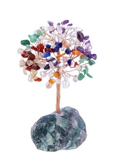 Buy Natural 7 Chakra Crystal Tree, Raw Healing Crystals Fluorite Base Gem Bonsai Money Tree for Home Office Table Decor Wealth and Luck Decor Gifts in Saudi Arabia